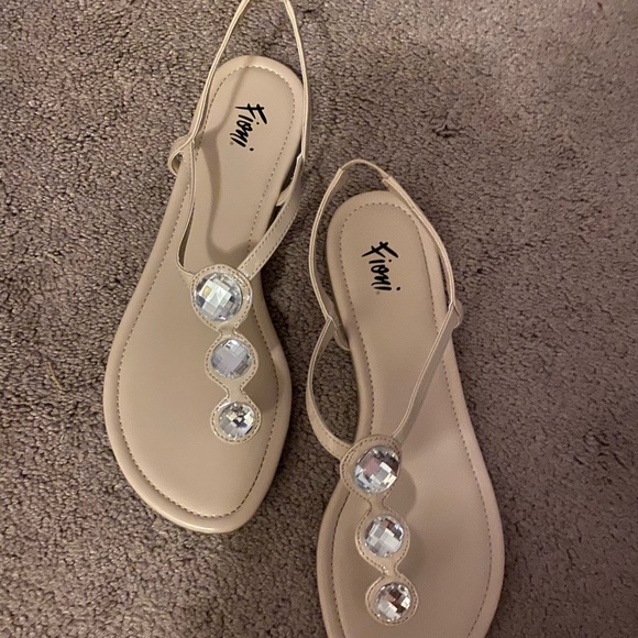 Nude Jewel Semi Formal Sandal Flats - Picture 2 of 4